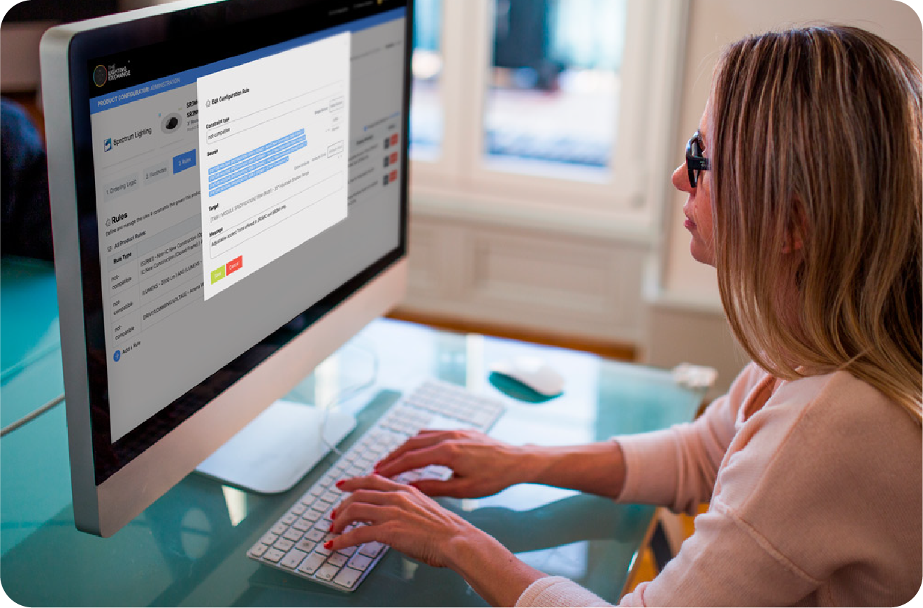 woman using configurator software